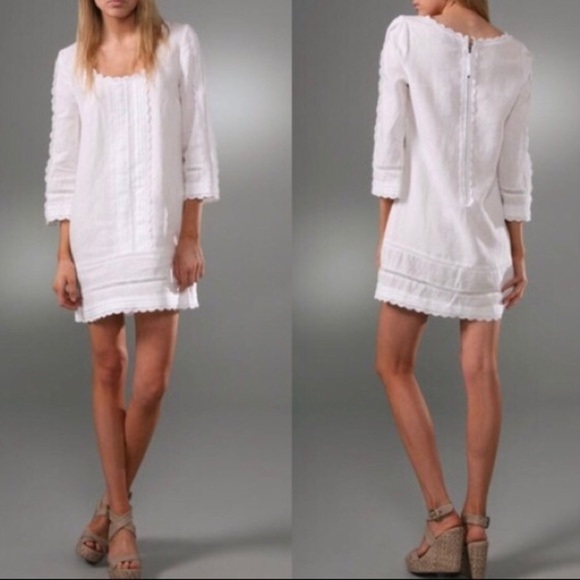 White Juicy Couture Linen Tunic Dress Size 4 - Picture 1 of 7